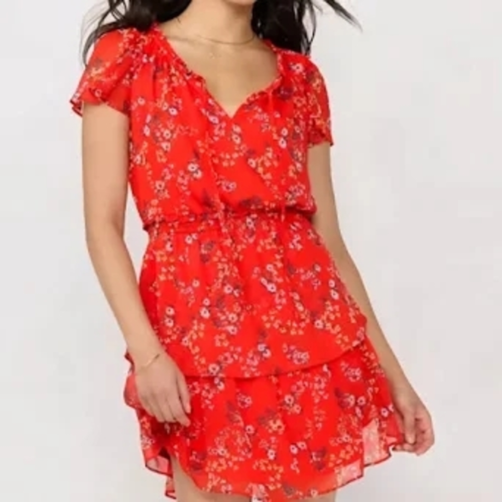 Lauren Conrad Red Floral Dress